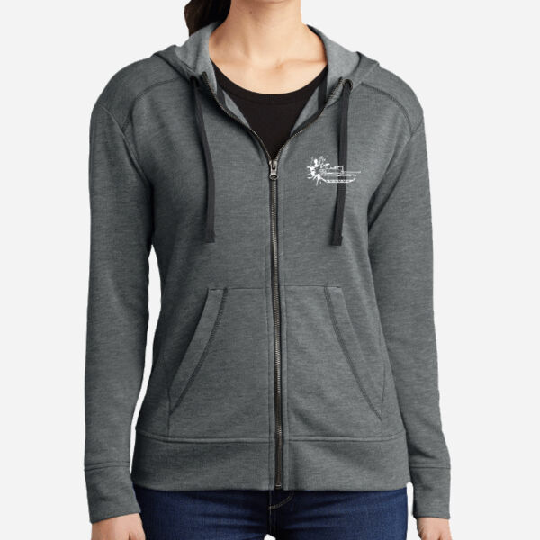 Ladies PosiCharge ® Tri Blend Wicking Fleece Full Zip Hooded Jacket Thumbnail