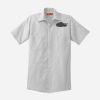 Short Sleeve Striped Industrial Work Shirt Thumbnail